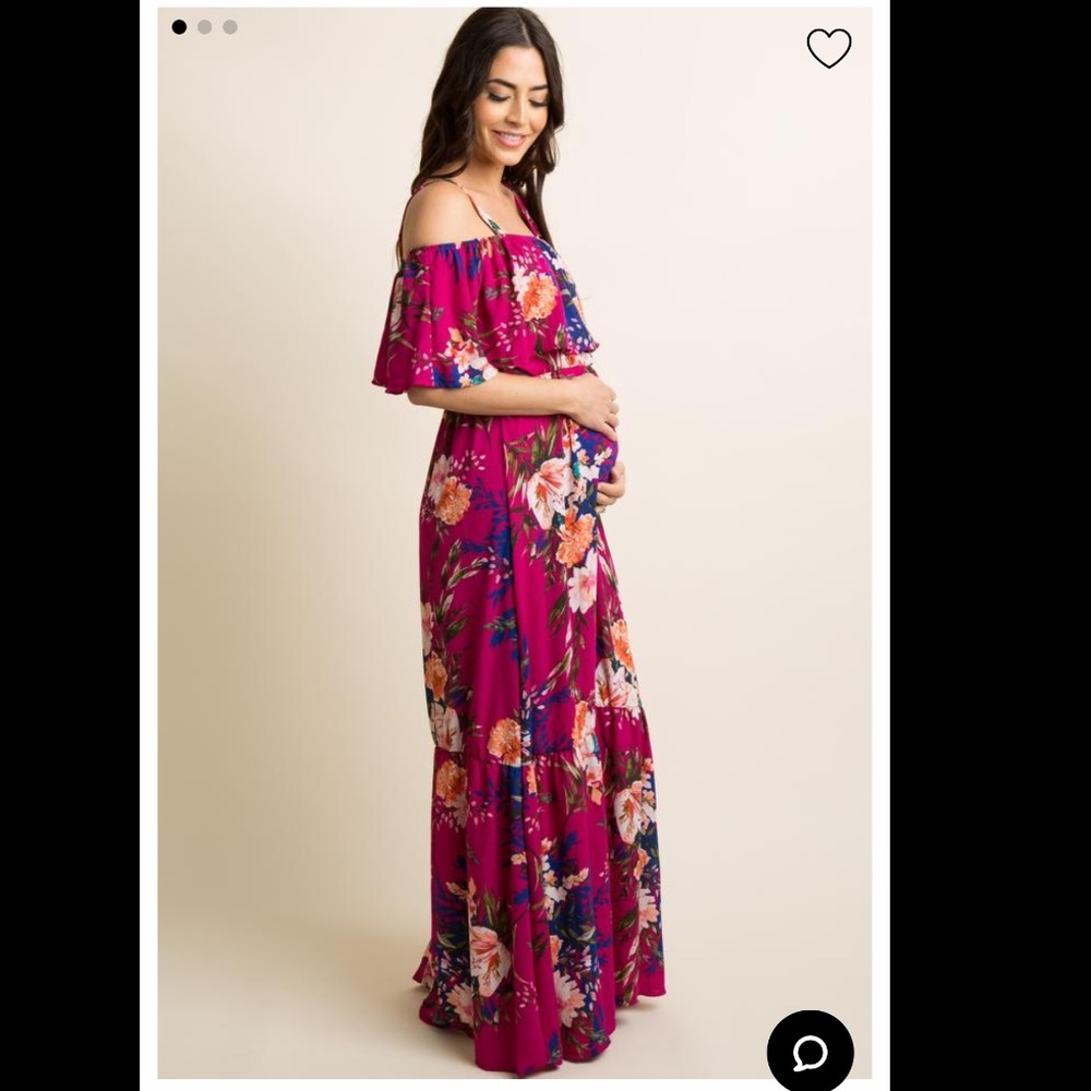 PinkBlush Magenta Floral Maternity Maxi